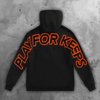 Image 2 of Geedup Play For Keeps Hoodie Black and Orange