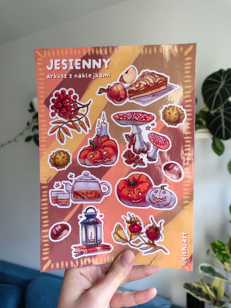 Image of Jesienny arkusz z naklejkami