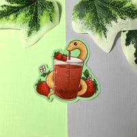 Image 1 of Cute Strawberry Snake Waterproof Vinyl Sticker