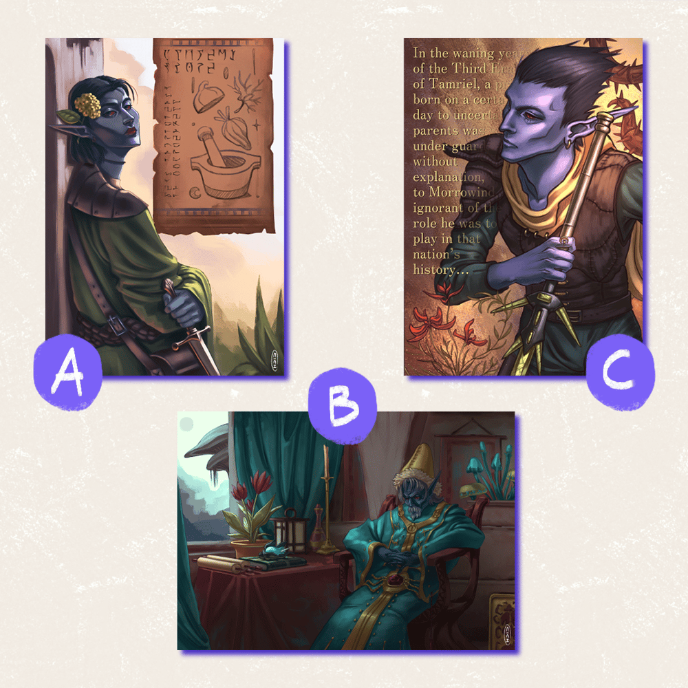 Image of A5 prints morrowind inspired