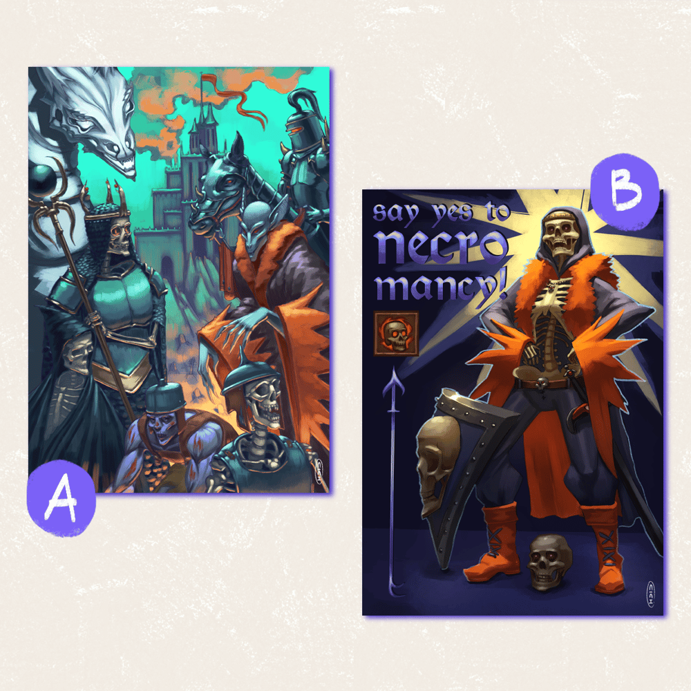 Image of A5 prints heroes 3 inspired