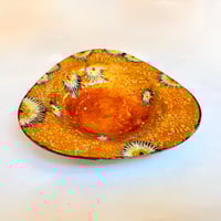 Image 2 of Vide-poche psychédélique orange vintage 1960 1970 émail d'Art sur cuivre