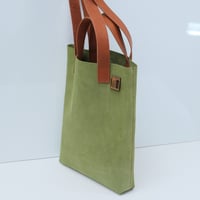 Image 5 of Suede Two-handled Tote in avocado