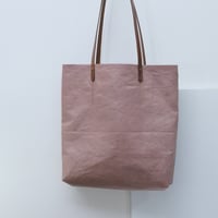 Image 3 of Crumpled Soft Shopping Tote in mauve 2