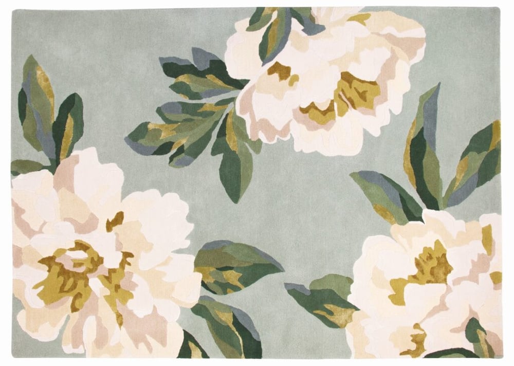 Image of Tappeto in lana trapuntato a mano collezione "Odelia" - Lovat 
