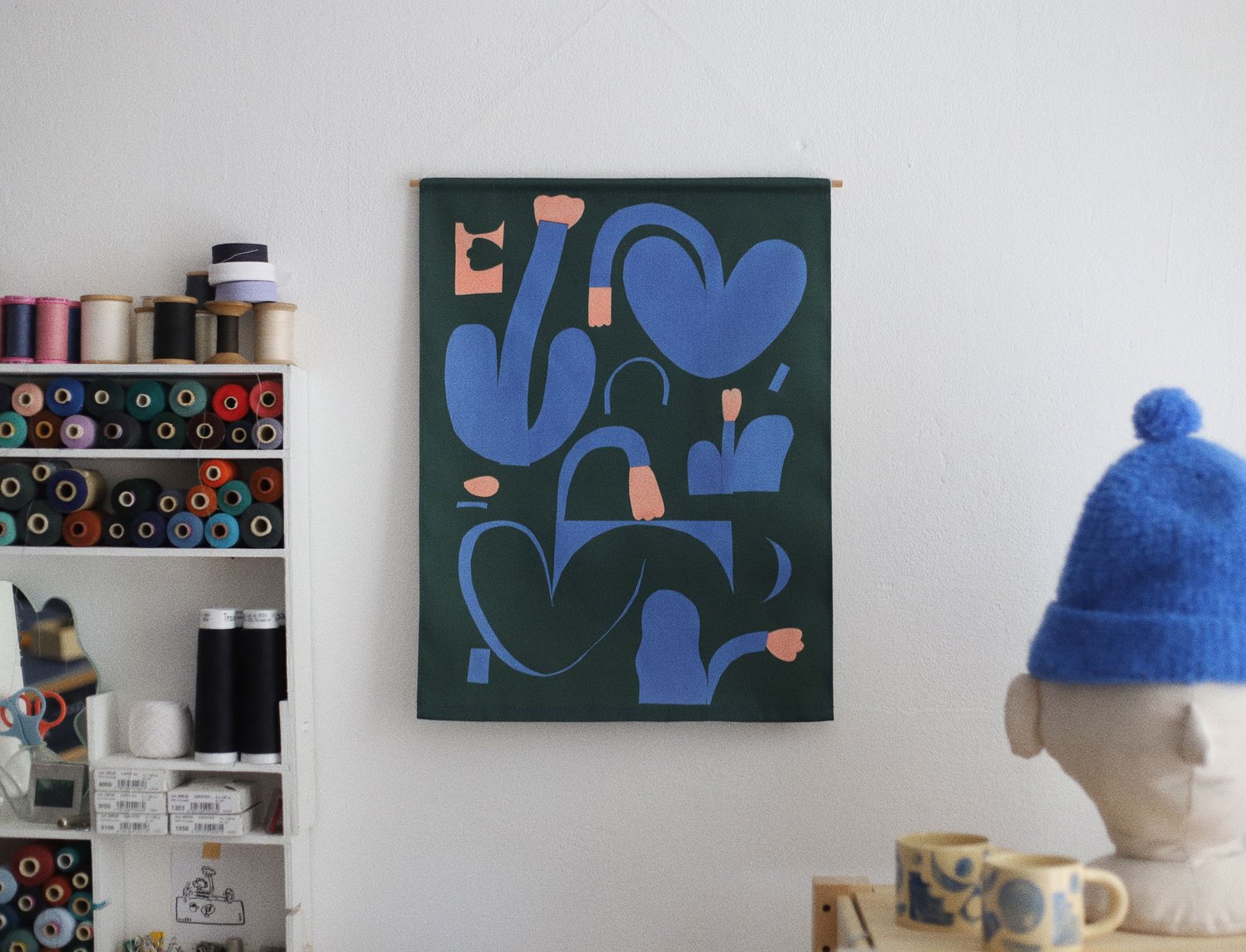 Image of TEXTILE PRINT -SNOWDROP