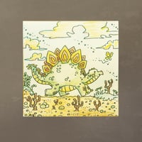 Original Art Ink-It! Dino Series. Stegosaurus.