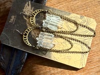 Image 9 of Lunar Phases Crystal Brass earrings. n7