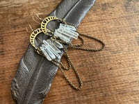 Image 5 of Lunar Phases Crystal Brass earrings. n7
