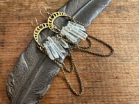 Image 6 of Lunar Phases Crystal Brass earrings. n7