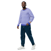 Image 4 of Royal Blue houndstooth Knitted crew neck sweater
