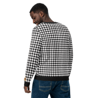 Image 5 of Black houndstooth Knitted crew neck sweater
