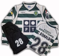 Image 1 of Sporting Lisbon 2002 2003 kids retro kit C.RONALDO