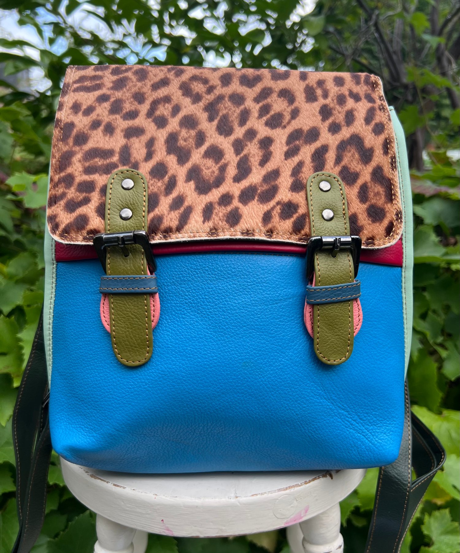 Image of Harlequin Collection - Buffalo Leather Small Convertible Backpack - SC1