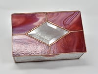 Image 2 of Stained Glass Box with Bevel Diamond Top and Copper Patina