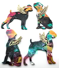 Image 1 of Four Boxer Angel Ornament Tin Box Set #14