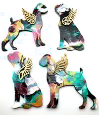 Image 1 of Four Boxer Angel Ornament Tin Box Set #15