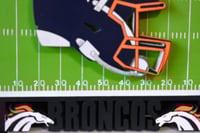 Image 6 of Denver Broncos Hand Crafted NFL 3D Wooden Team Helmet Wall Décor Hanging Artwork.