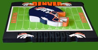 Image 7 of Denver Broncos Hand Crafted NFL 3D Wooden Team Helmet Wall Décor Hanging Artwork.