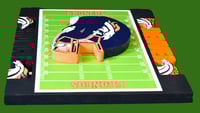 Image 9 of Denver Broncos Hand Crafted NFL 3D Wooden Team Helmet Wall Décor Hanging Artwork.