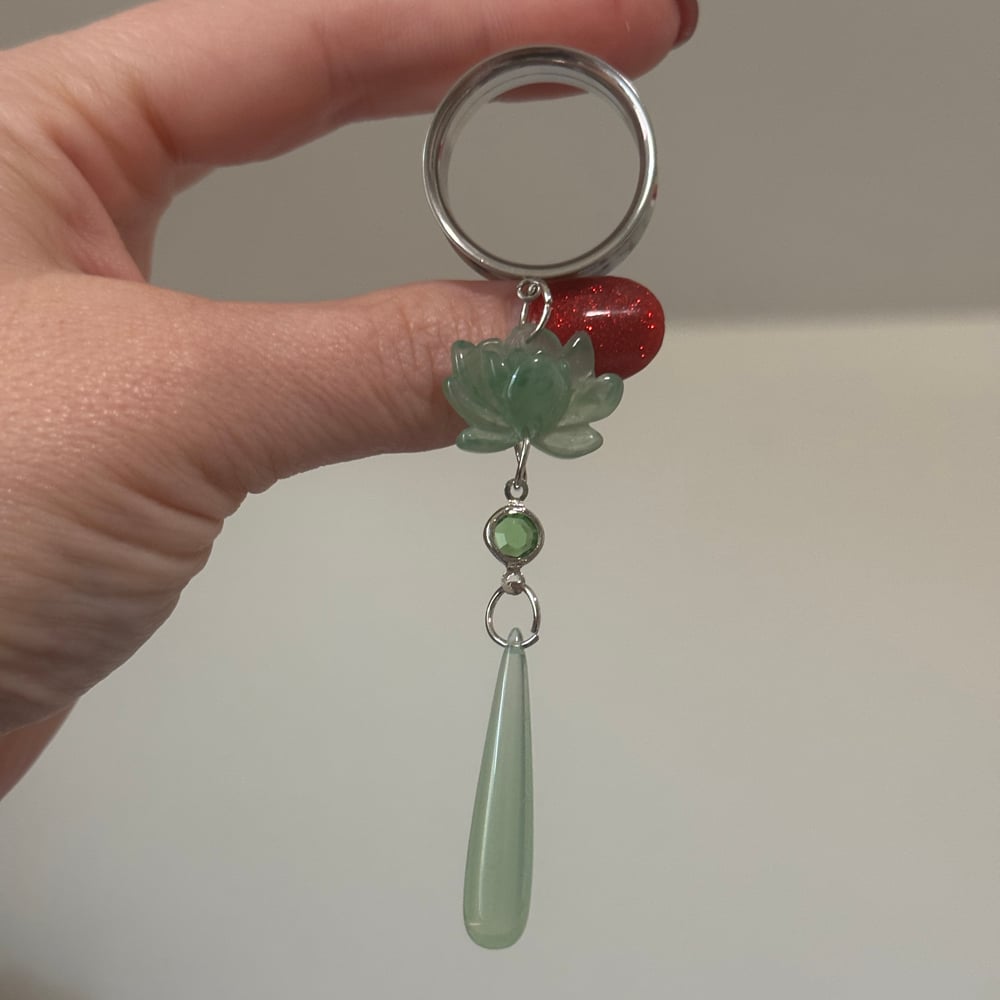 Image of Green Lotus Flower Dangles (sizes 4g-2")