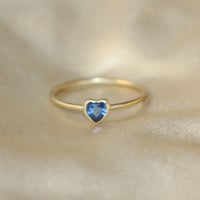 Image 2 of Blue Sapphire Heart Promise Ring