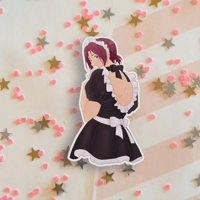 Image 2 of At your service maid sticker and charm