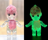 Image 1 of Limited Edition Halloween Double Glow in the Dark Skeleton Anatomy Kewpie Resin Figure 