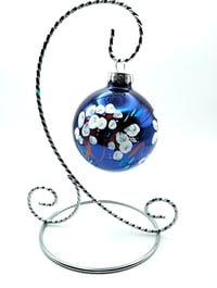 Glossy Blue With Cherry Blossom Flowers 