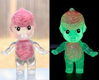 Image 1 of Limited Edition Halloween Glow in the Dark Skeleton Anatomy Kewpie Resin Figure 