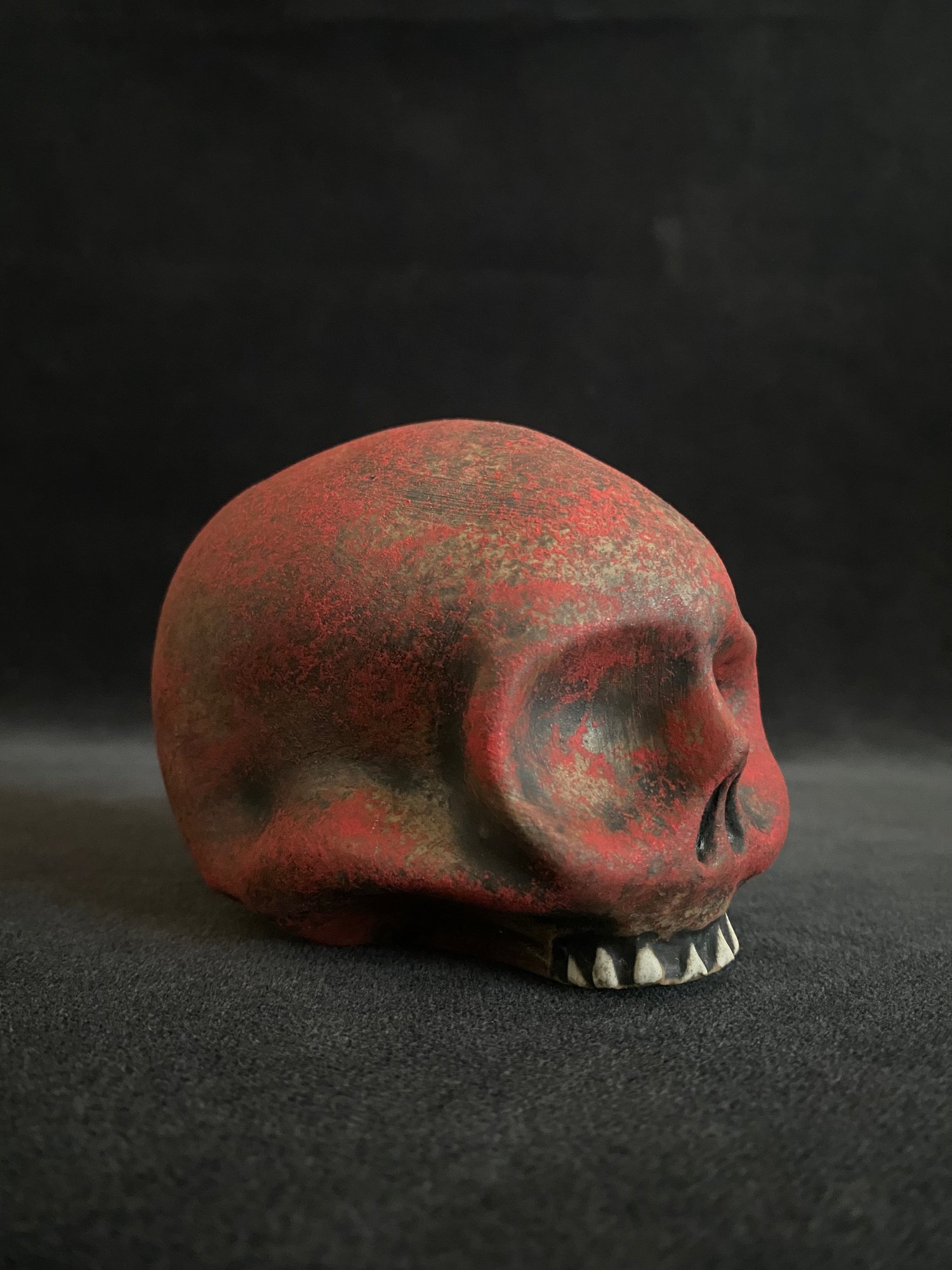 Image of Mini Halloween Blotchy Blood Red Skull Mug
