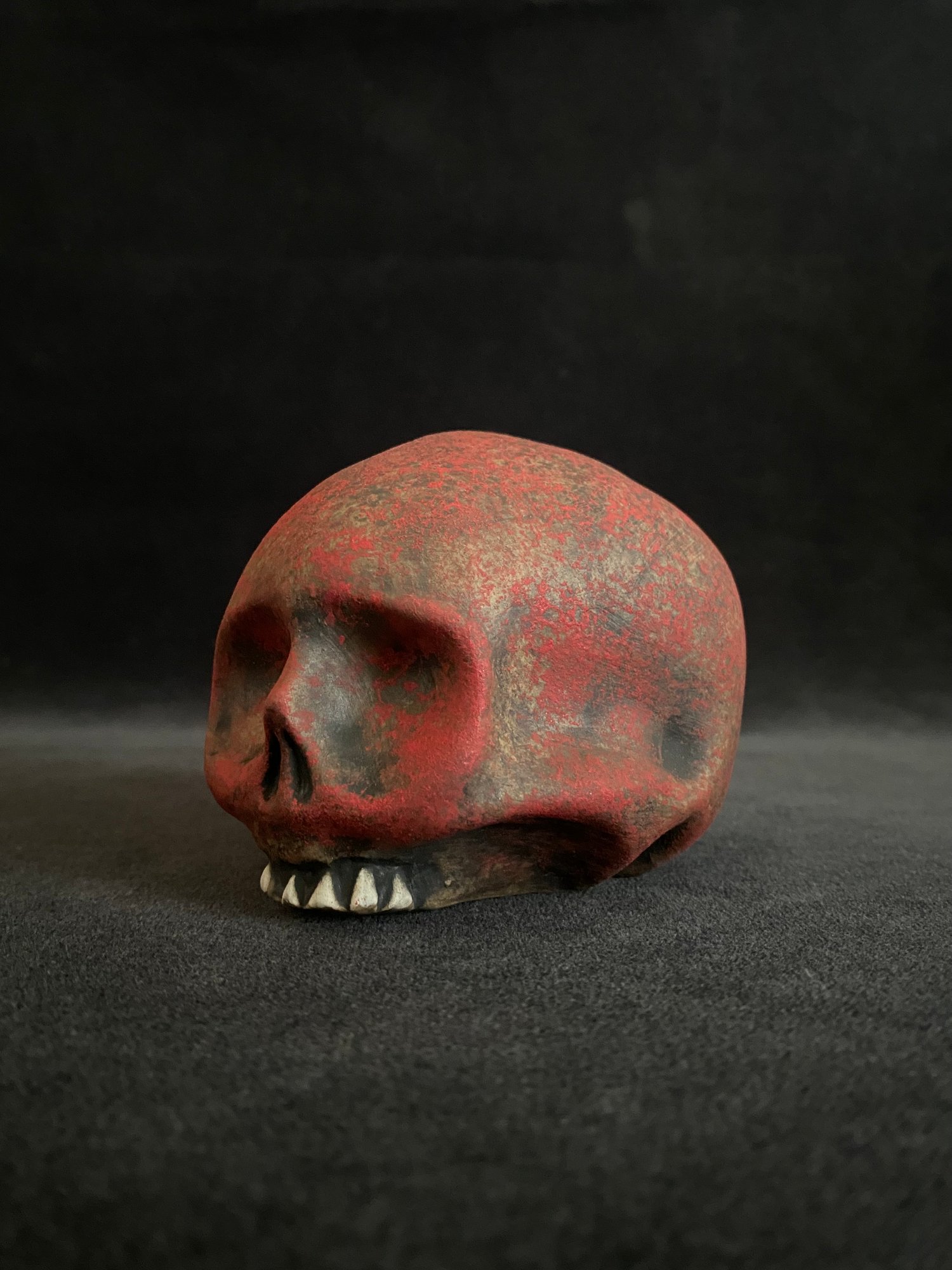 Image of Mini Halloween Blotchy Blood Red Skull Mug