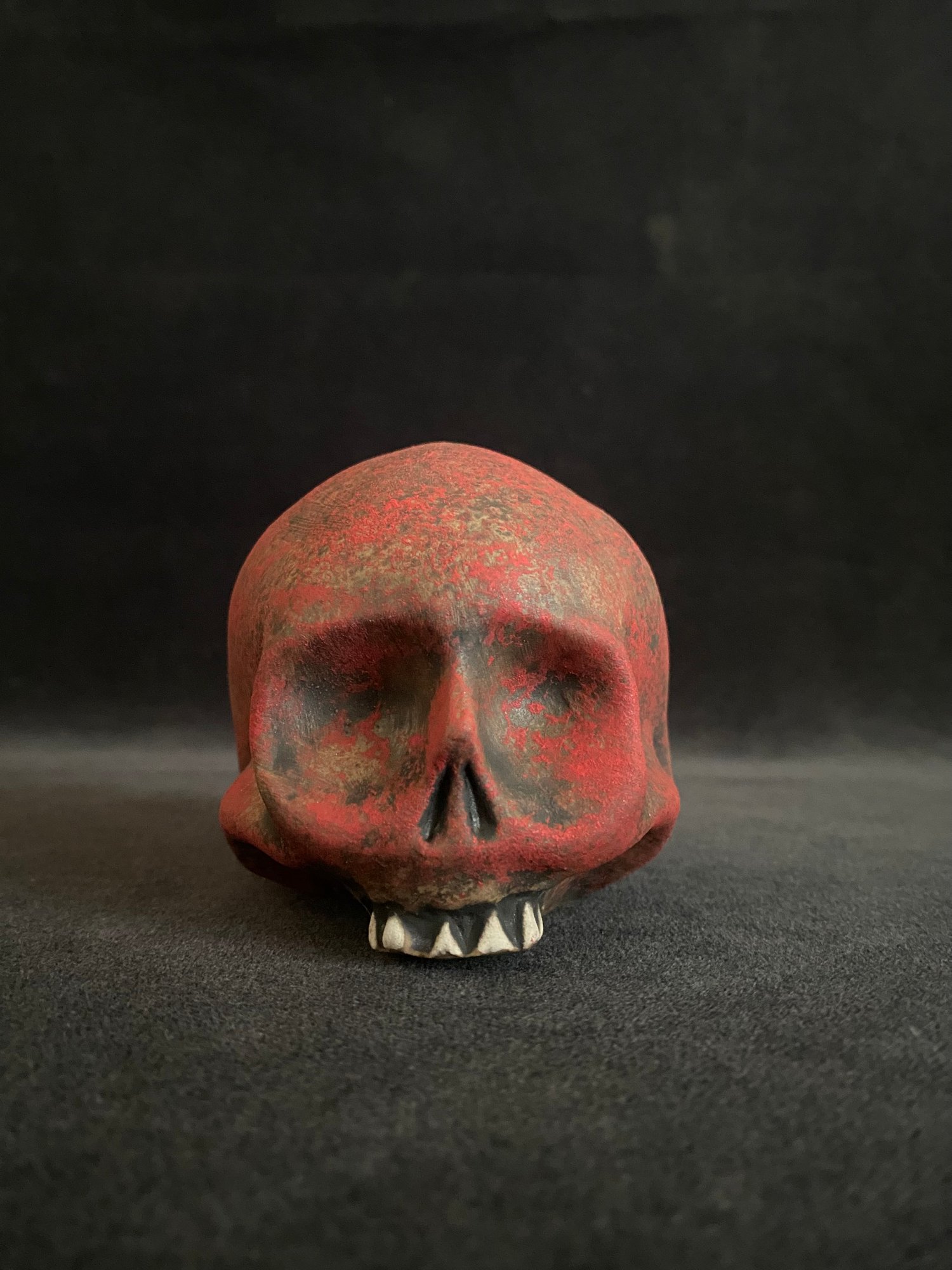 Image of Mini Halloween Blotchy Blood Red Skull Mug