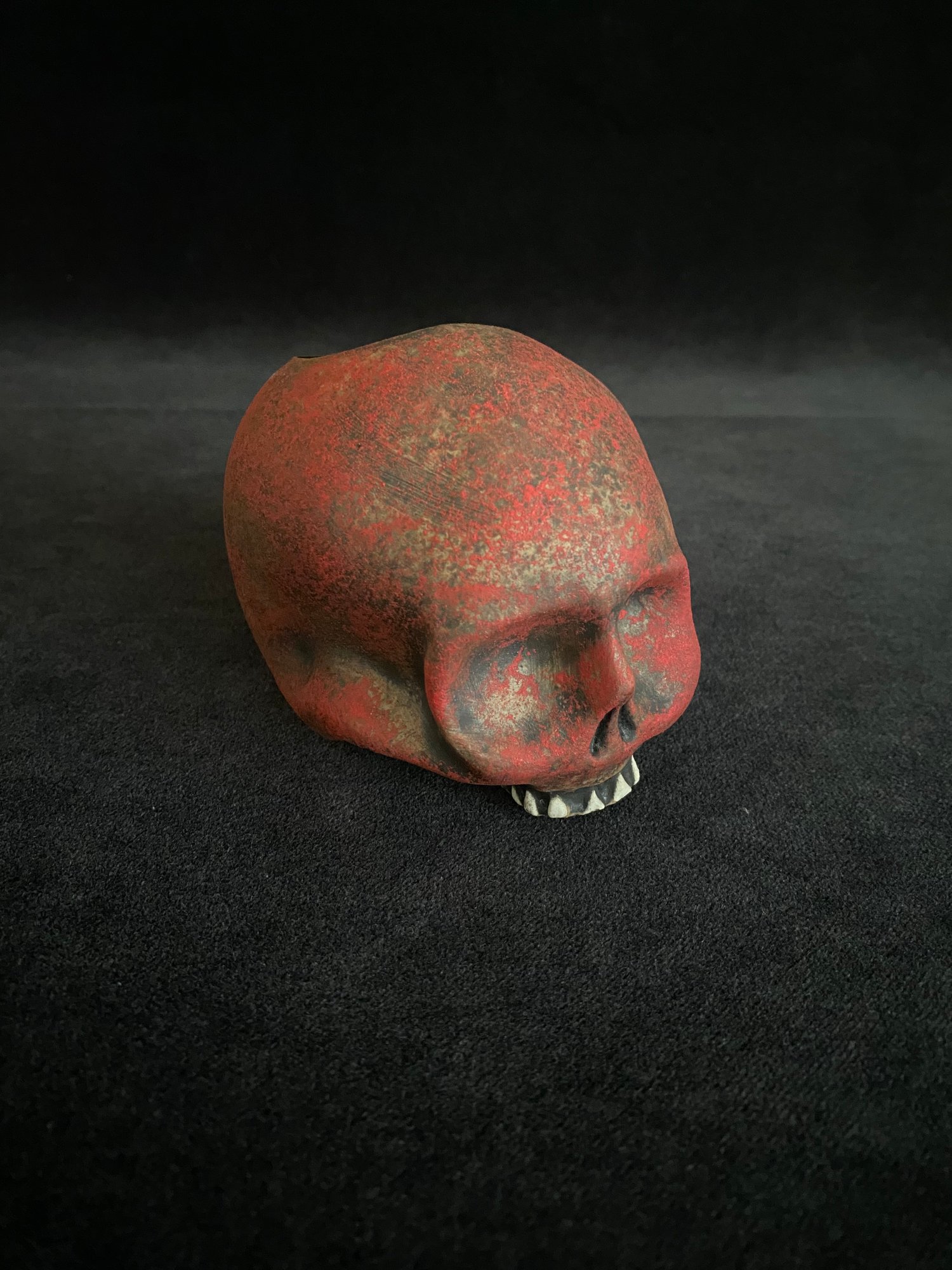 Image of Mini Halloween Blotchy Blood Red Skull Mug