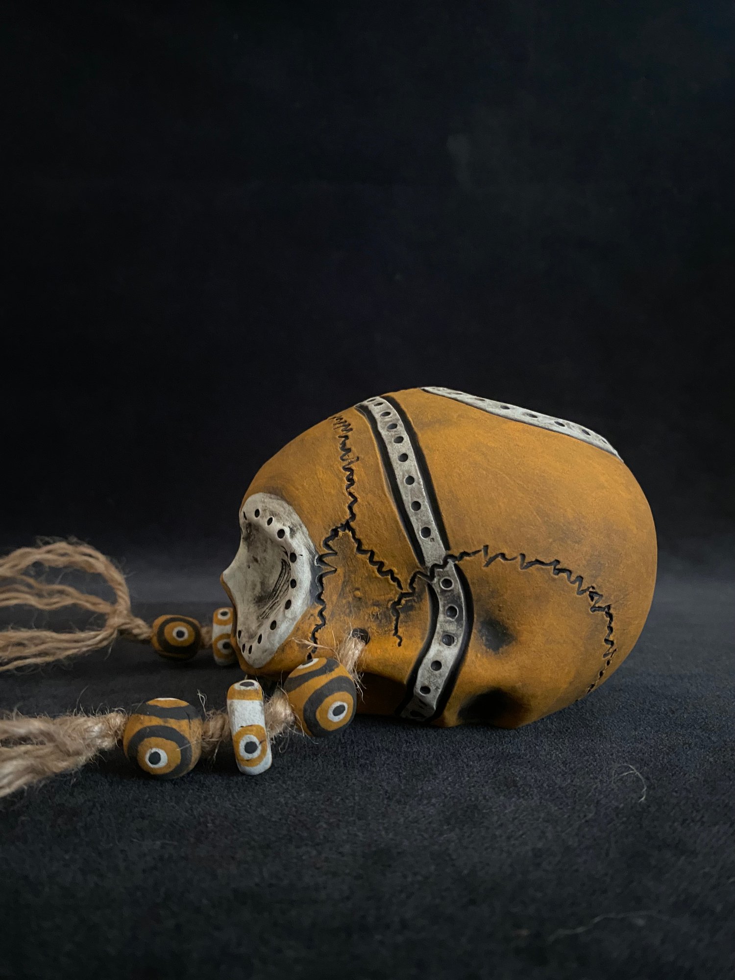 Image of Mini Trophy Skull Mug in Halloween Colors (d)