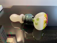 Image 6 of 4.5" Wig-Wag Glass Hand Pipe, White