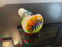 Image 4 of 4.5" Wig-Wag Glass Hand Pipe, White