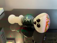 Image 7 of 4.5" Wig-Wag Glass Hand Pipe, White