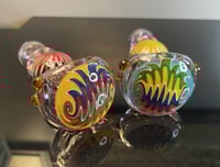 Image 2 of 4.5" Wig-Wag Glass Hand Pipe, Pink