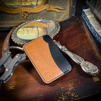 Image 1 of Every Wallet - Wood Grain Tan & Black