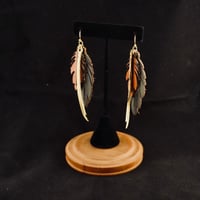 Image 4 of Red, Gold & Tan Feather, Friend & Flash