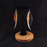 Image 5 of Red, Gold & Tan Feather, Friend & Flash