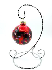 Glossy Red With Black Flowers 