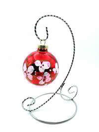 Glossy Red With Pink Flowers 