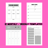 Full 12 Month / Weekly Planner Canva Templates