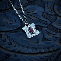 Image 2 of Garnet Flower Pendant