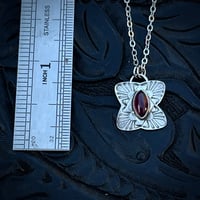 Image 3 of Garnet Flower Pendant