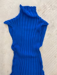 Image 3 of Merino Knitted Rib Top in Berlin Blue – Handmade in Berlin