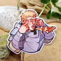 Dungeon Meshi | Laios With Pizza Sticker