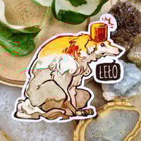 Alarmed Borzoi Sticker